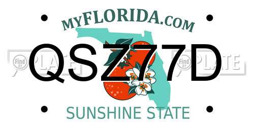 QSZ77D Florida License Plate
