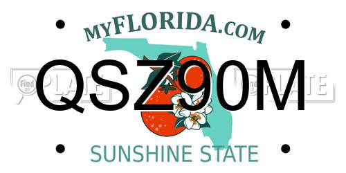 QSZ90M Florida License Plate