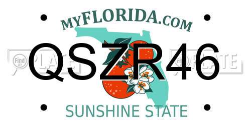 QSZR46 Florida License Plate