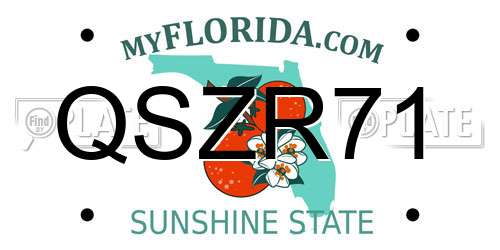 QSZR71 Florida License Plate