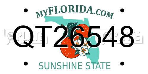 QT26548 Florida License Plate
