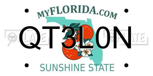 QT3L0N Florida License Plate