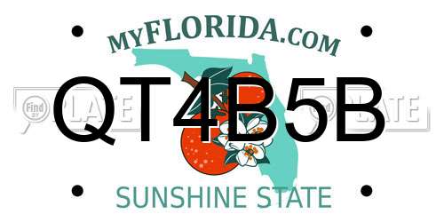 QT4B5B Florida License Plate