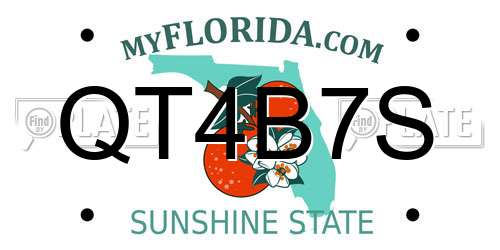 QT4B7S Florida License Plate