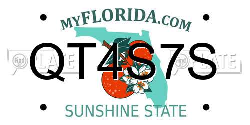 QT4S7S Florida License Plate