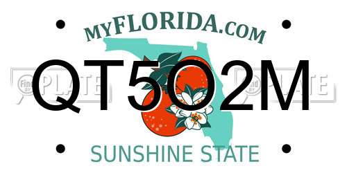QT5O2M Florida License Plate