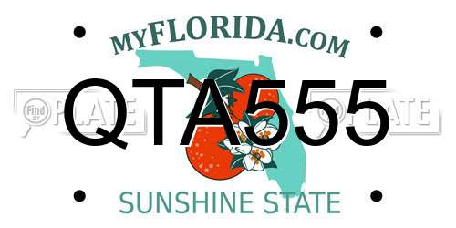 QTA555 Florida License Plate