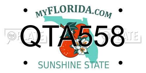QTA558 Florida License Plate