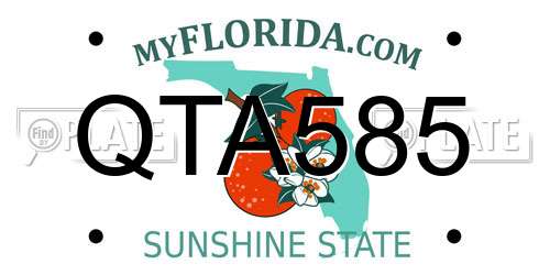 QTA585 Florida License Plate