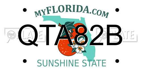 QTA82B Florida License Plate