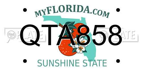 QTA858 Florida License Plate