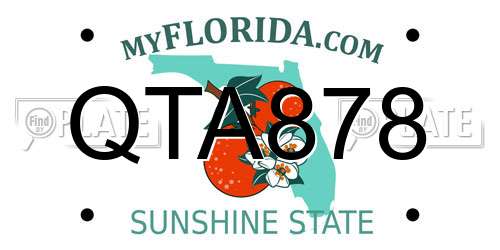 QTA878 Florida License Plate