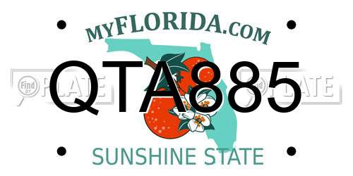 QTA885 Florida License Plate