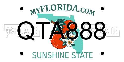 QTA888 Florida License Plate