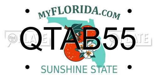 QTAB55 Florida License Plate