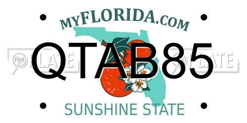 QTAB85 Florida License Plate