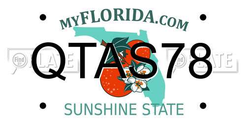 QTAS78 Florida License Plate