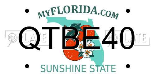 QTBE40 Florida License Plate