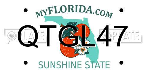 QTGL47 Florida License Plate