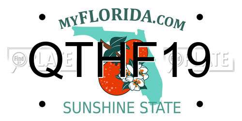 QTHF19 Florida License Plate