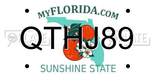 QTHJ89 Florida License Plate