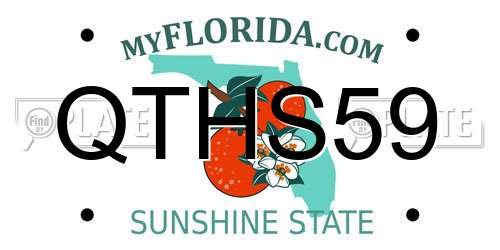 QTHS59 Florida License Plate