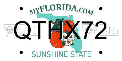 QTHX72 Florida License Plate