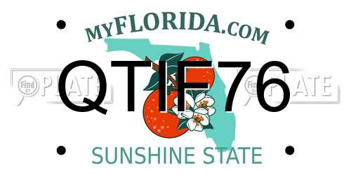 QTIF76 Florida License Plate