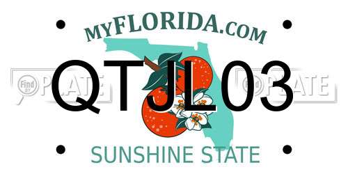 QTJL03 Florida License Plate