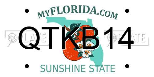 QTKB14 Florida License Plate