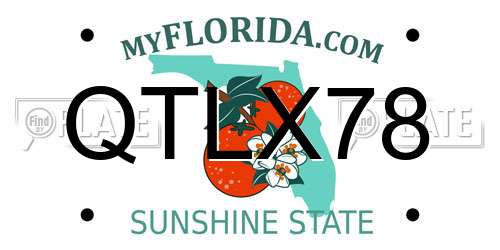 QTLX78 Florida License Plate