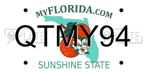 QTMY94 Florida License Plate
