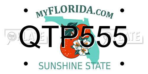 QTP555 Florida License Plate