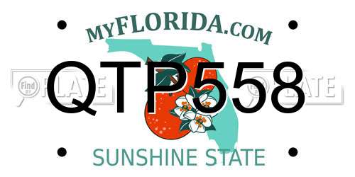 QTP558 Florida License Plate