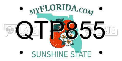 QTP855 Florida License Plate