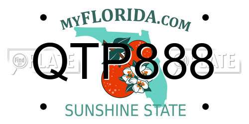 QTP888 Florida License Plate