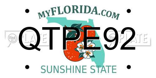 QTPE92 Florida License Plate