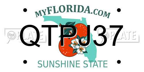 QTPJ37 Florida License Plate