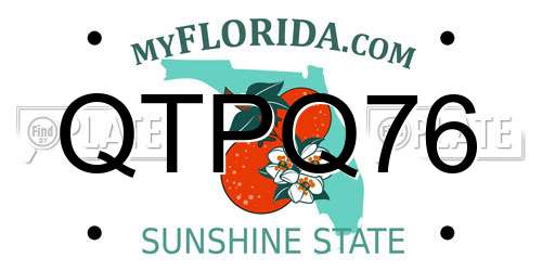 QTPQ76 Florida License Plate
