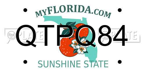 QTPQ84 Florida License Plate