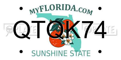 QTQK74 Florida License Plate