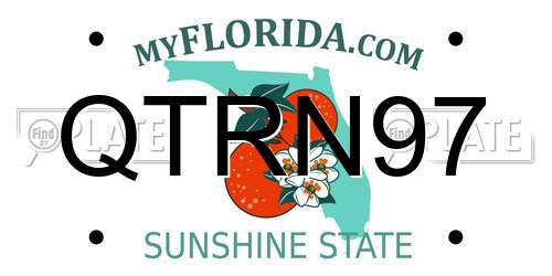 QTRN97 Florida License Plate