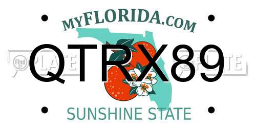 QTRX89 Florida License Plate