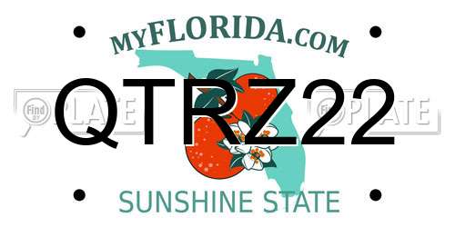 QTRZ22 Florida License Plate