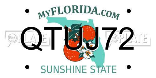 QTUJ72 Florida License Plate