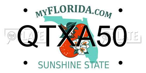 QTXA50 Florida License Plate