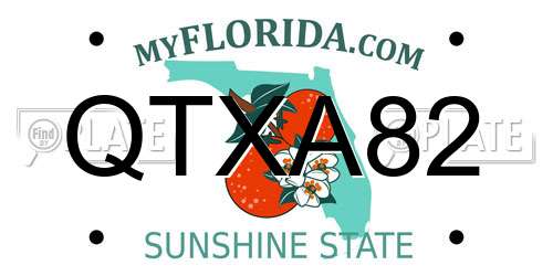QTXA82 Florida License Plate