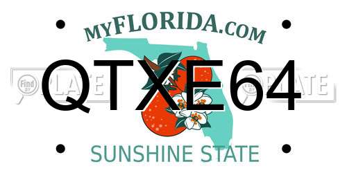 QTXE64 Florida License Plate