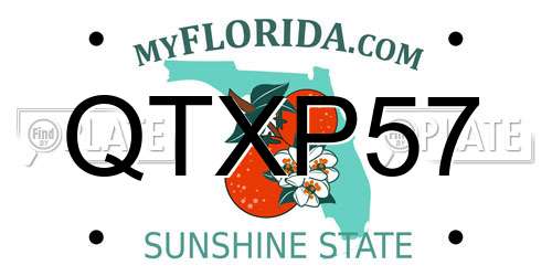 QTXP57 Florida License Plate