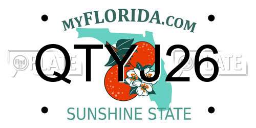 QTYJ26 Florida License Plate